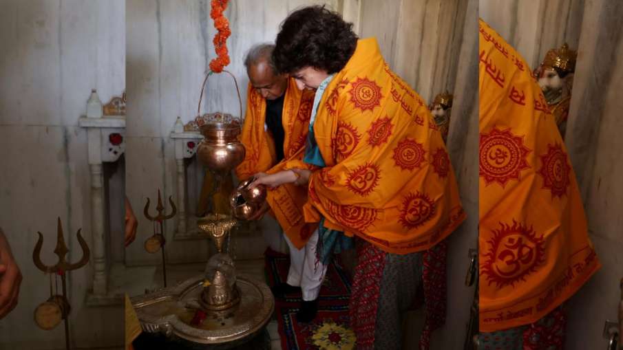 प्रियंका गांधी ने अशोक गहलोत के साथ जलाभिषेक भी किया 
