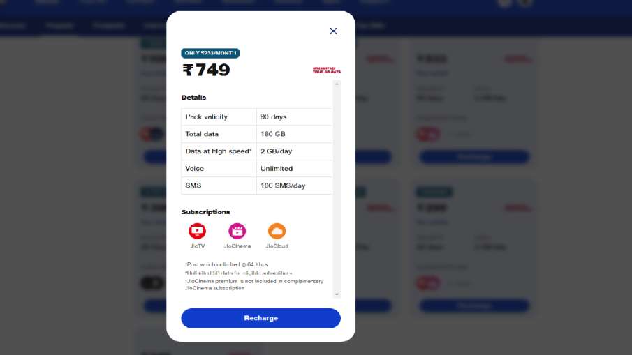 Jio, Reliance Jio, Jio Recharge Plan