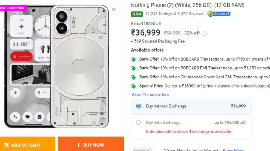 Nothing Phone 2, Nothing Phone 2 Price In India, Nothing Phone 2 Specifications, Nothing Phone, Offe
