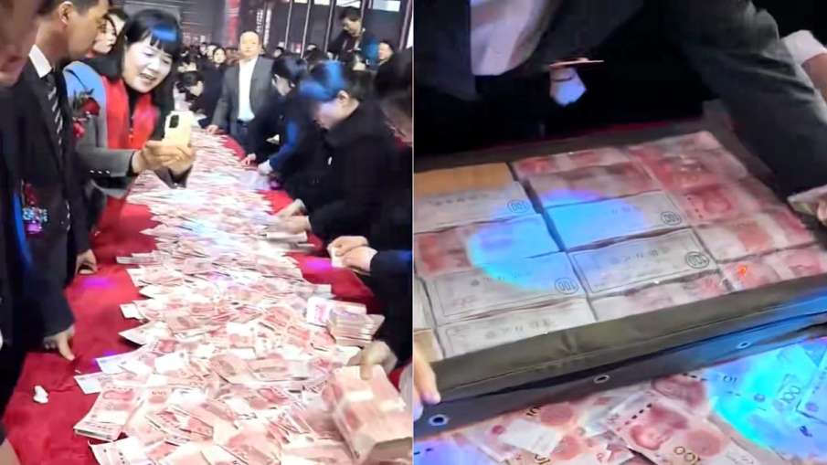 टेबल पर रखा कैश।