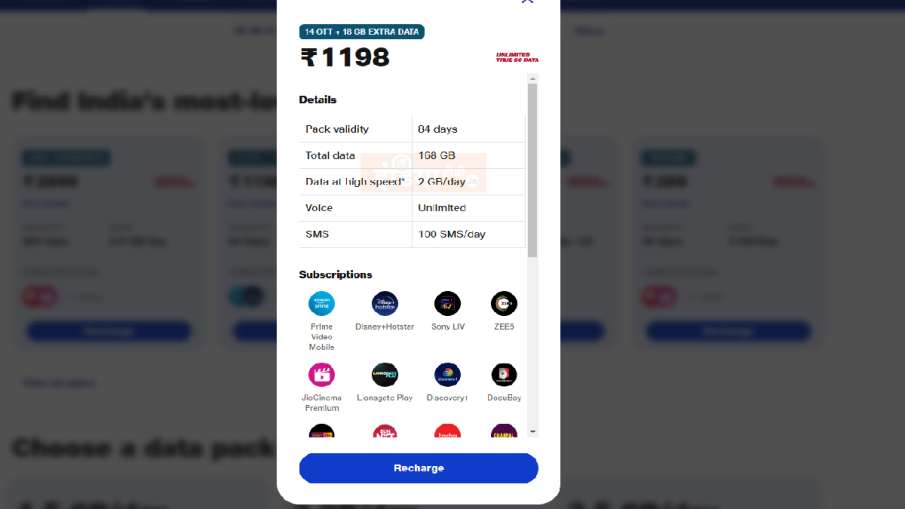 Jio Prepaid Recharge