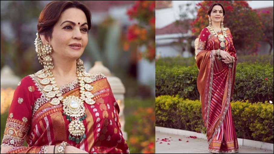 रेड कांचीपुरम साड़ी