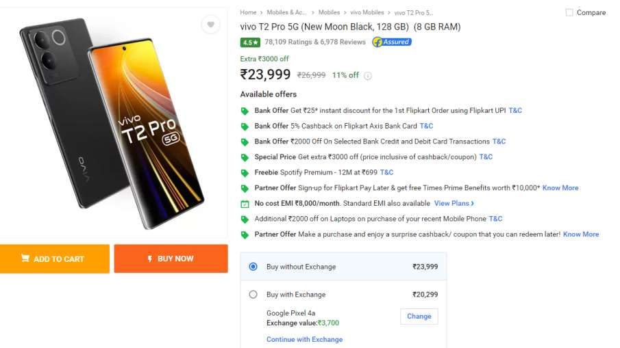 Vivo T2 Pro 5G Price Cut