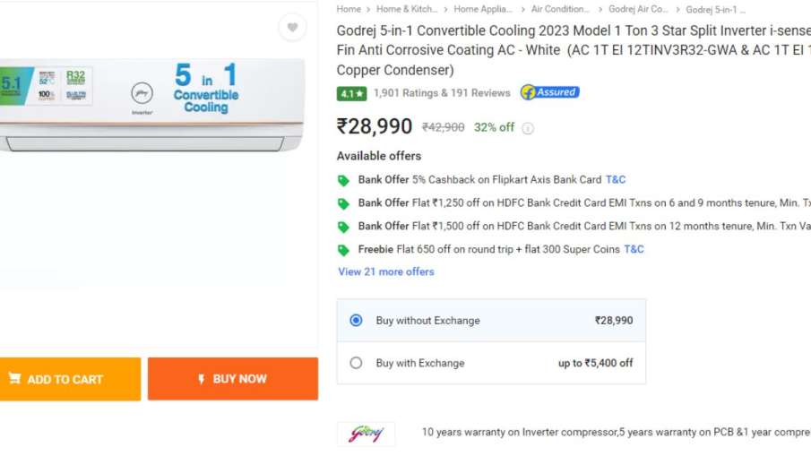 Flipkart Sale, AC discount Offer, AC price drop, AC Sale Offer, Split AC Offer