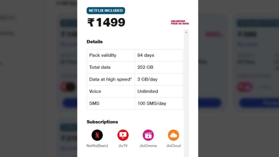 jio prepaid plan with free netflix, jio 84 days validity plan with free netflix, jio 84 days validit
