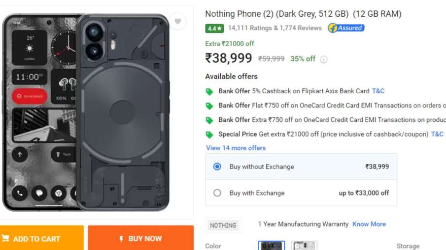Nothing Phone Offer, Nothing Phone 2 discount Offer, nothing phone 2 price, nothing phone 2 price in