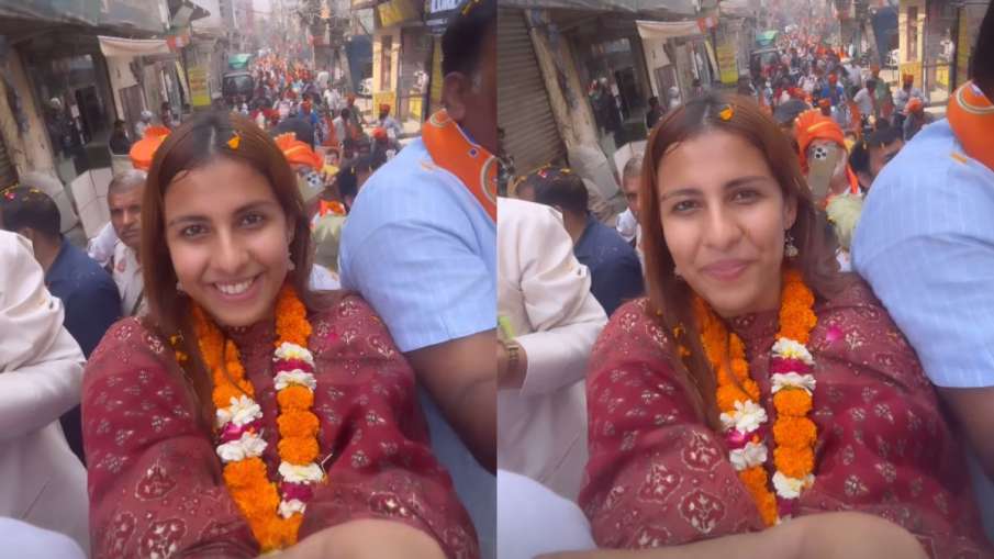 पिता के साथ चुनाव प्रचार में शामिल रीति तिवारी