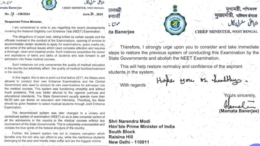 Mamata Banerjee letter
