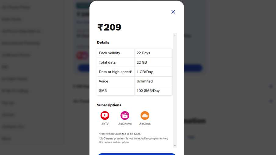 Jio Rs 209 Recharge Plan