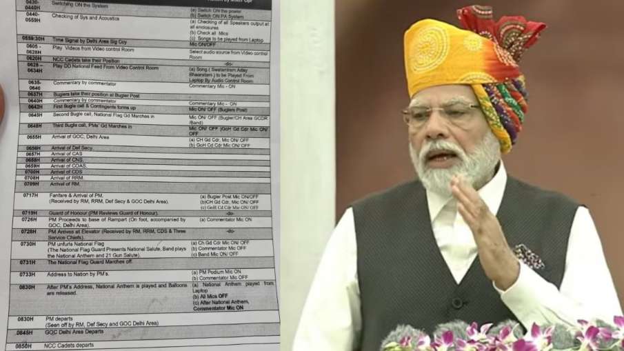 स्वतंत्रता दिवस समारोह का शेड्यूल