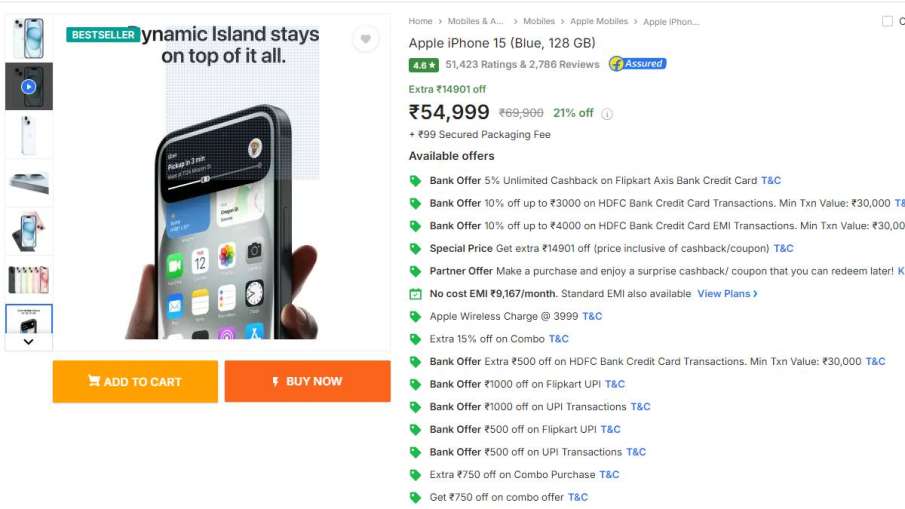 iPhone 15 price cut on Flipkart