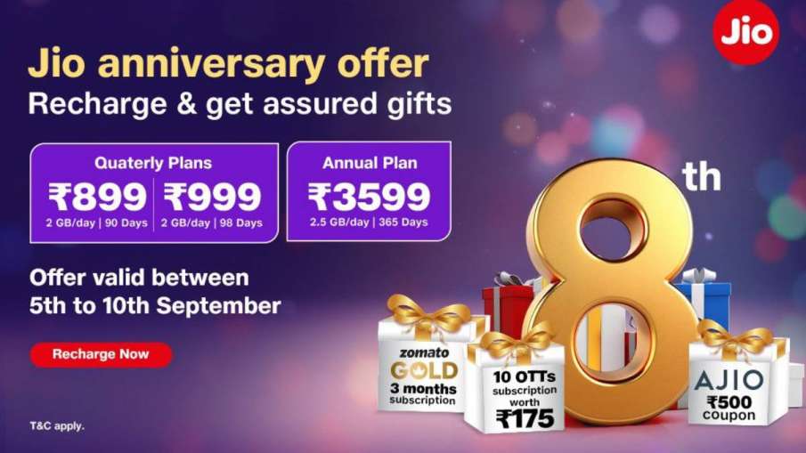 Jio 8th Anniversary Offer