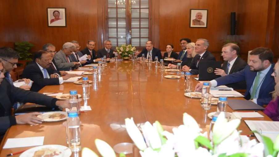 Photo of the meeting between Ajit Doval and US NSA Jake Sullivan