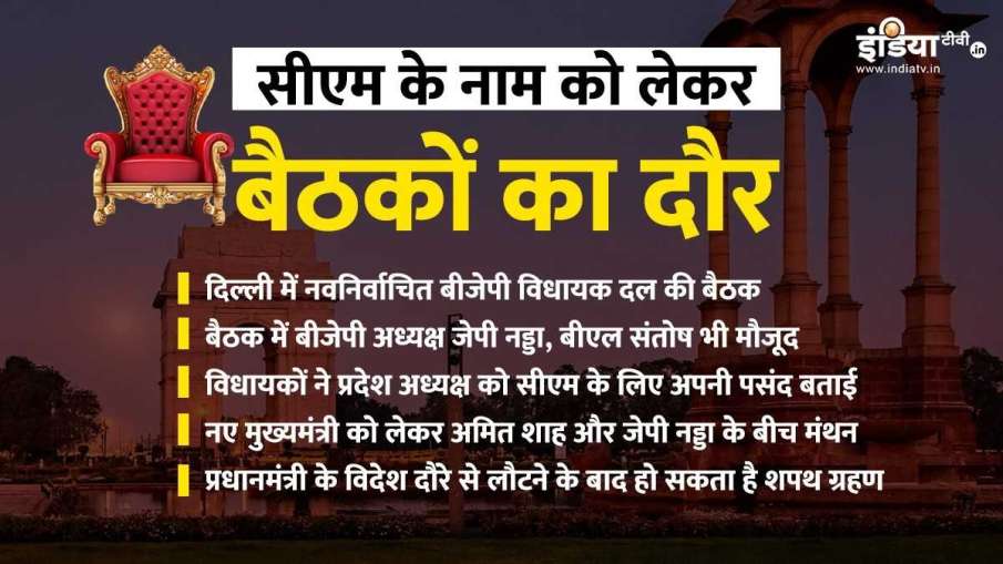 सीएम के नाम को लेकर बैठकों का दौर