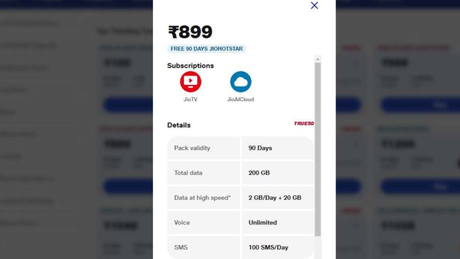 Jio, Jio Recharge, Jio Offer, Jio Plan, Jio 90 Days Validity Plan, Jio Rs 899 Plan Offer