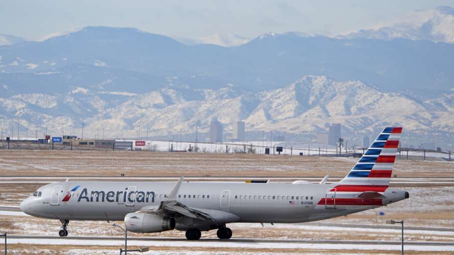 Plain standing in america airport