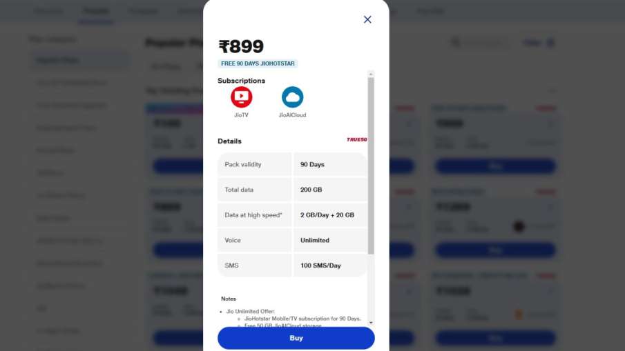 Jio News, Jio Recharge, Jio 9 days Plan, Jio Rs 999 Plan, Jio rs 899 Plan, Jio Cheapest Plan