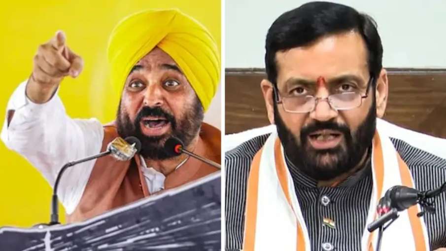 Punjab cm Bhagwant Mann and Haryana Cm Naib Singh Saini