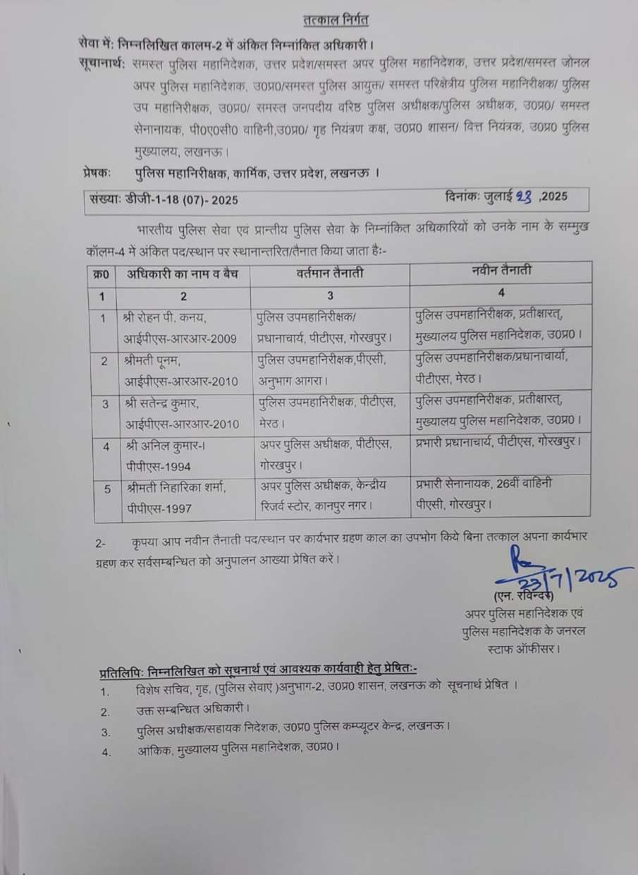 IPS officer transfer