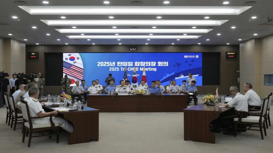 South Korea, America and Japan Top Military Officials Meeting 