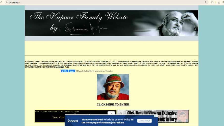 Shammi kapoor website