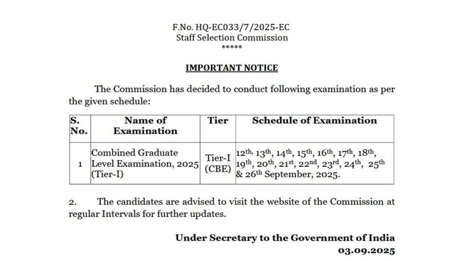 ssc cgl exam date announced