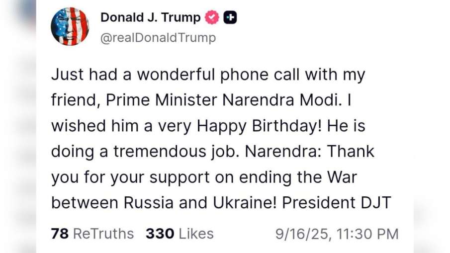 Narendra Modi, Narendra Modi birthday, Donald Trump wishes Modi