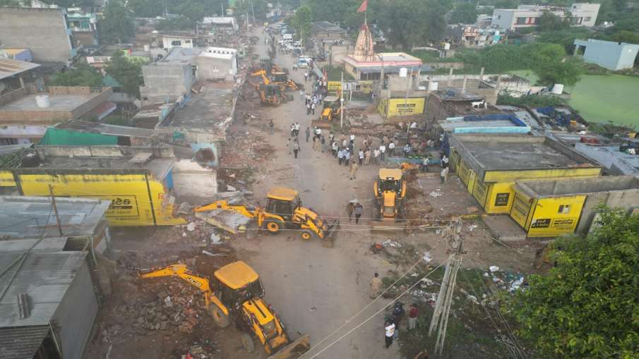 gandhinagar bulldozer action