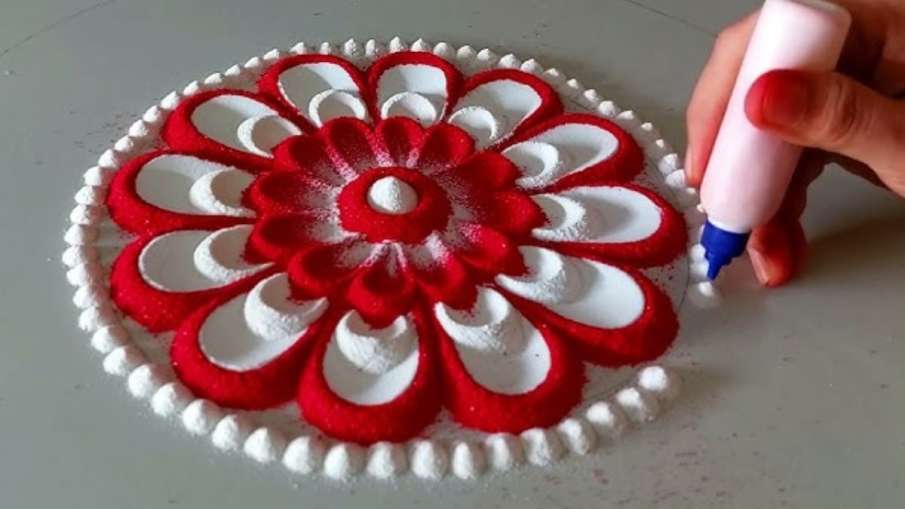 रेड-वाइट रंगोली