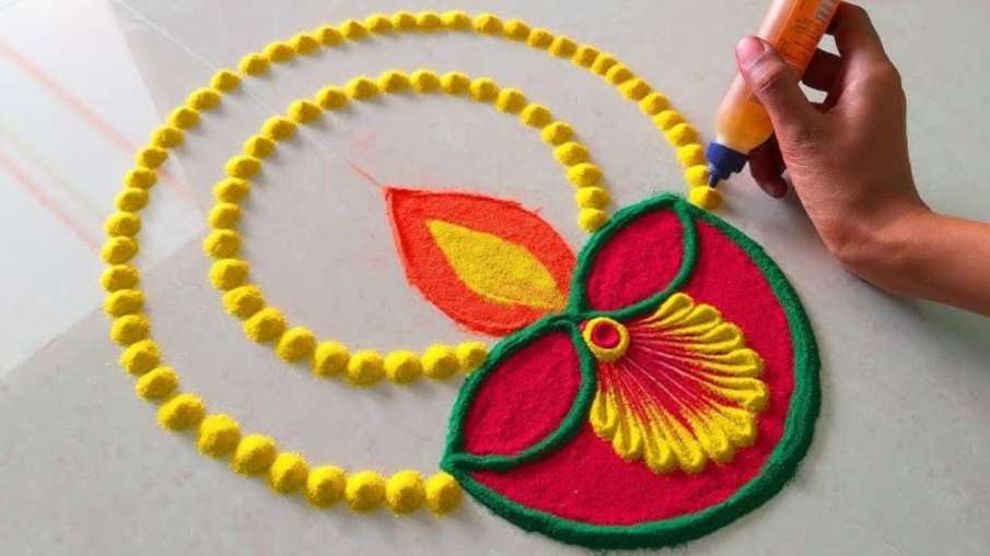 दिया रंगोली डिजाइन