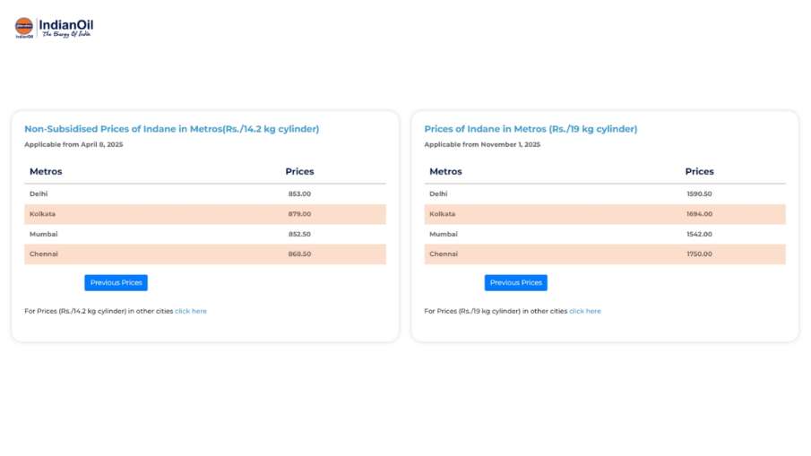 LPG सिलेंडर के नए दाम