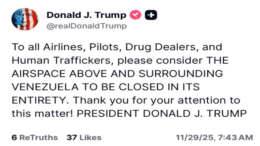 ट्रंप ने ट्रूथ पर किया पोस्ट