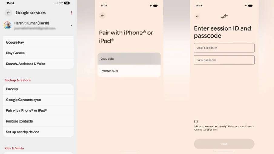 Android to iphone data transfer