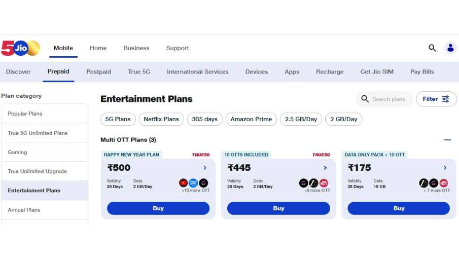 Jio Multi OTT Plan