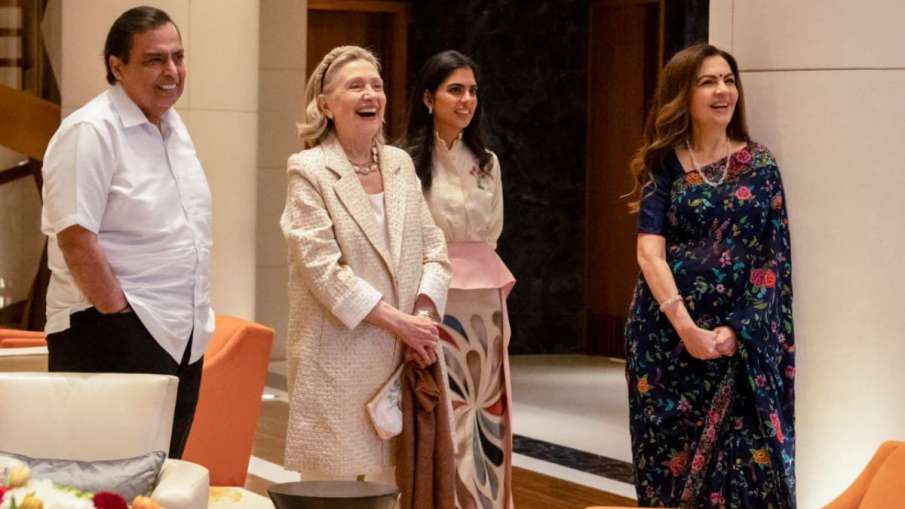 Mukesh Ambani, Nita Ambani, Hillary Clinton Mumbai visit, Antilia Mumbai Mukesh Ambani, Nita Ambani, Hillary Clinton Mumbai visit, Antilia Mumbai