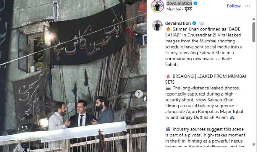 Salman Khan At Dhurandhar 2 Set