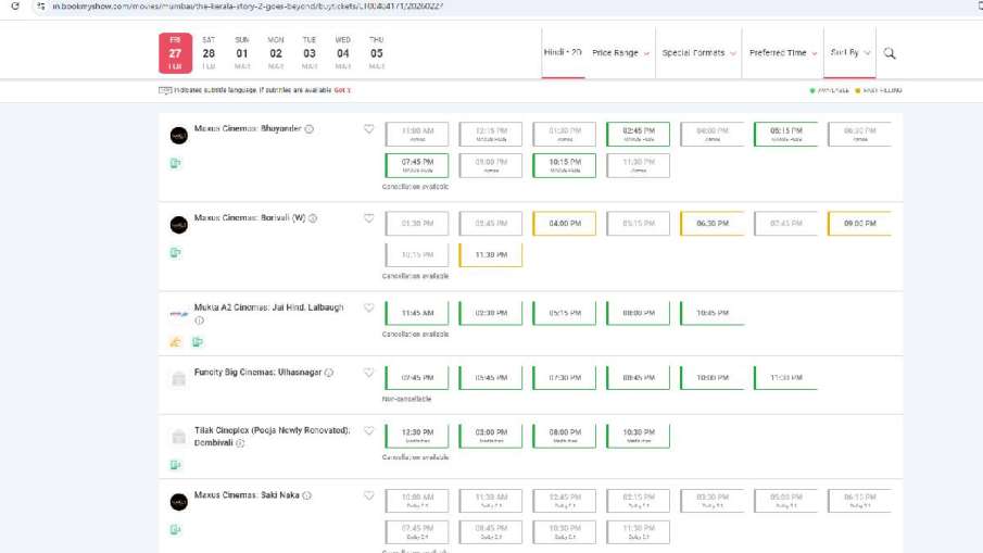 the kerala story 2 Book my show