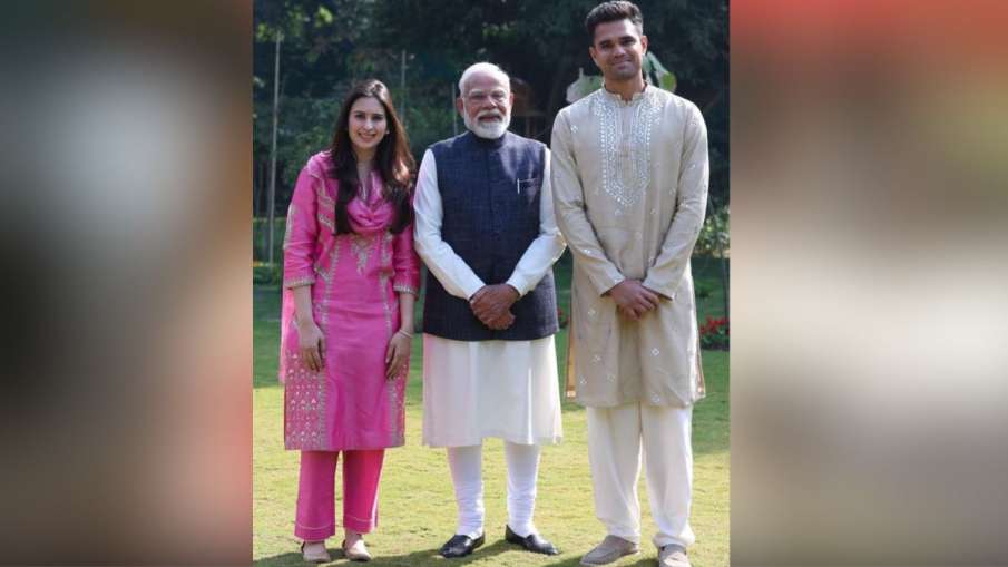 Arjun and Sania with PM Modi