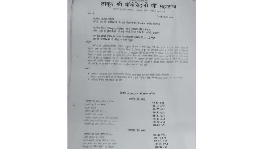 Banke bihari temple order
