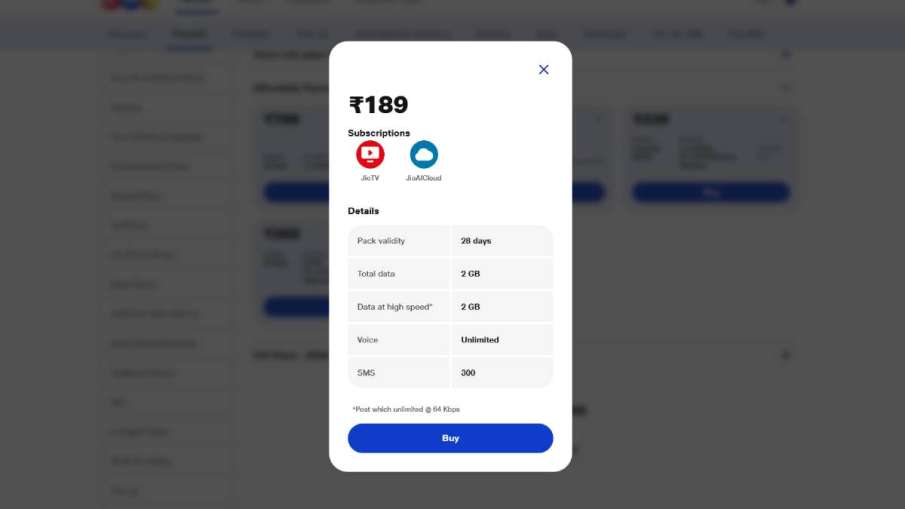Jio Rs 189 plan