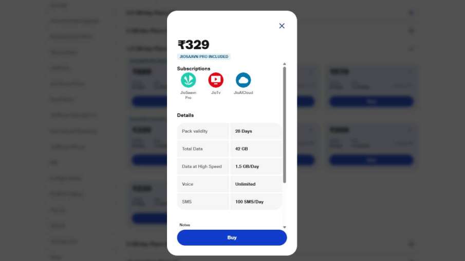 Jio Recharge plan