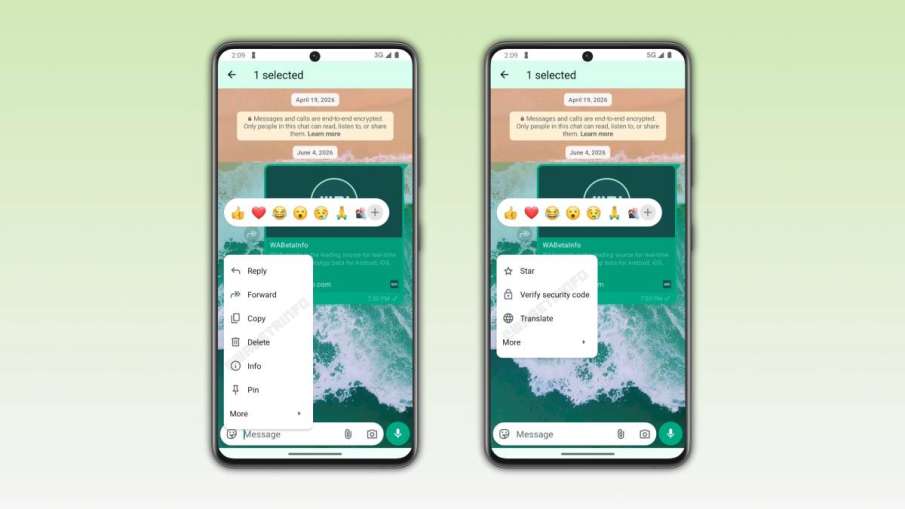 WhatsApp new menu