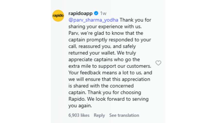 Rapido Driver Post, Rapido Driver return Wallet, viral video, rapido 