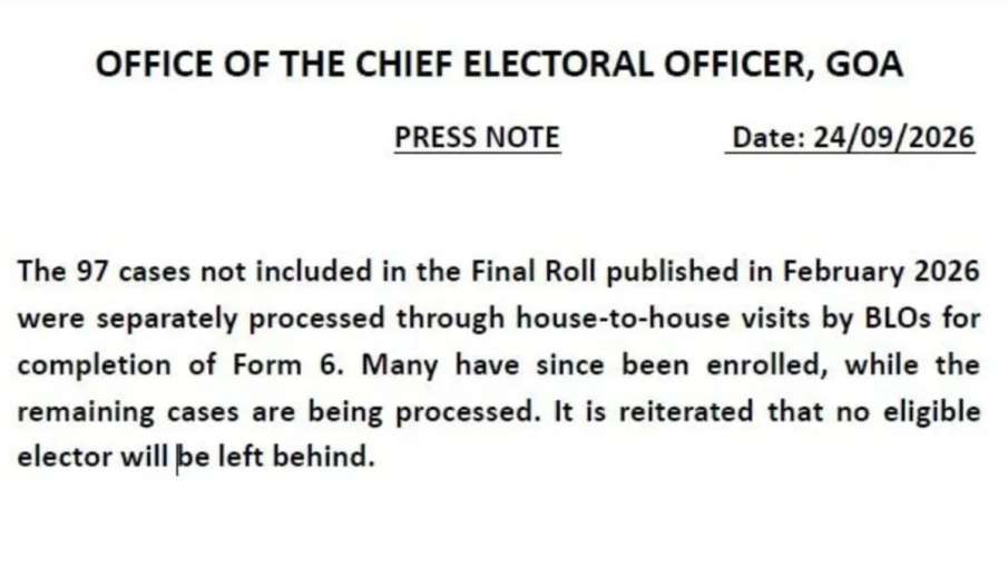 गोवा में विपक्ष के आरोपों पर चुनाव आयोग का बयान।