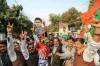 Congress workers and supporters celebrate the party's...- India TV Hindi