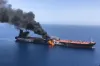 An oil tanker is on fire in the sea of Oman | AP- India TV Hindi