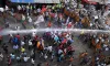 Police personnel use water cannon to disperse protestors...- India TV Hindi