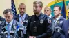 Altoona Police officer Tyler Frye, center, speaks during a press conference regarding the arrest of - India TV Hindi