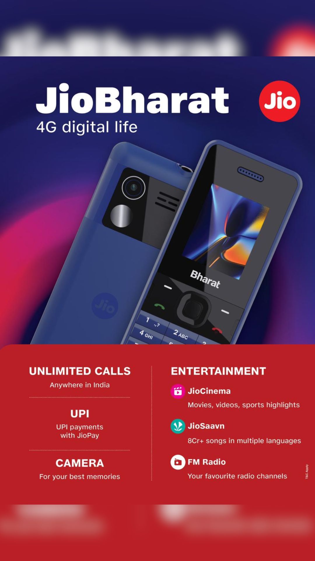 999 रुपये में Jio ने लॉन्च किया 4G फोन Bharat V2, यूजर्स को मिलेगी अनलिमिटेड कॉलिंग 