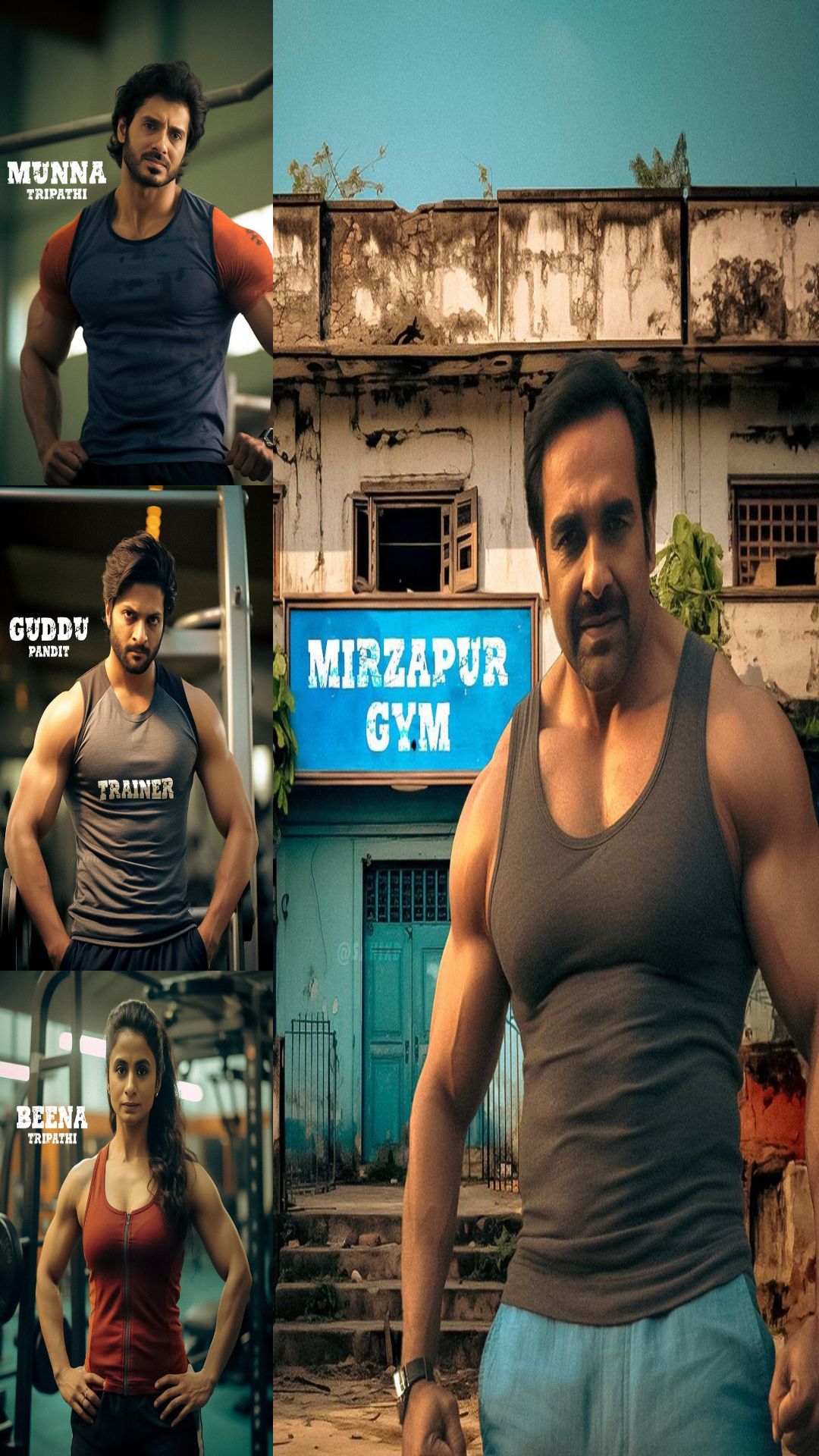 Gym में वर्कआउट करते नजर आएं मिर्जापुर के किरदार: AI Photos